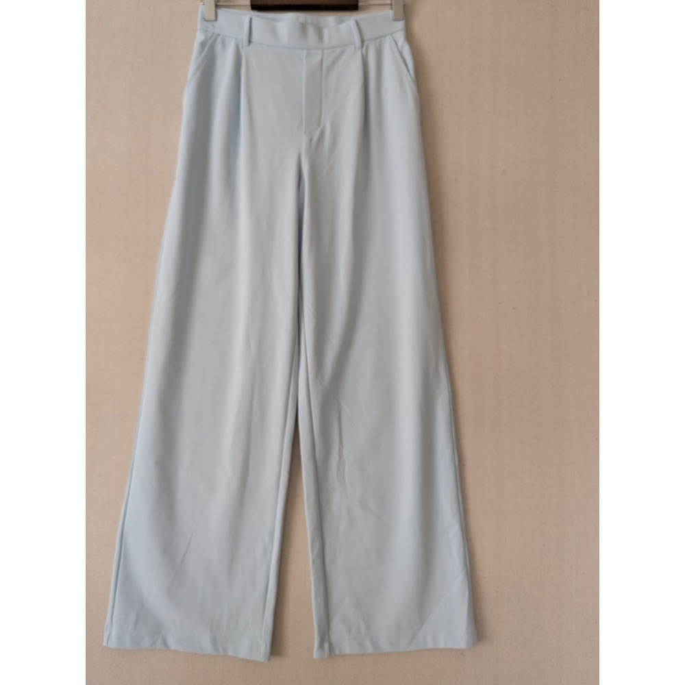 Halara Flex Wide Leg Trousers Womens Size Small Light Blue Pleated High Rise New